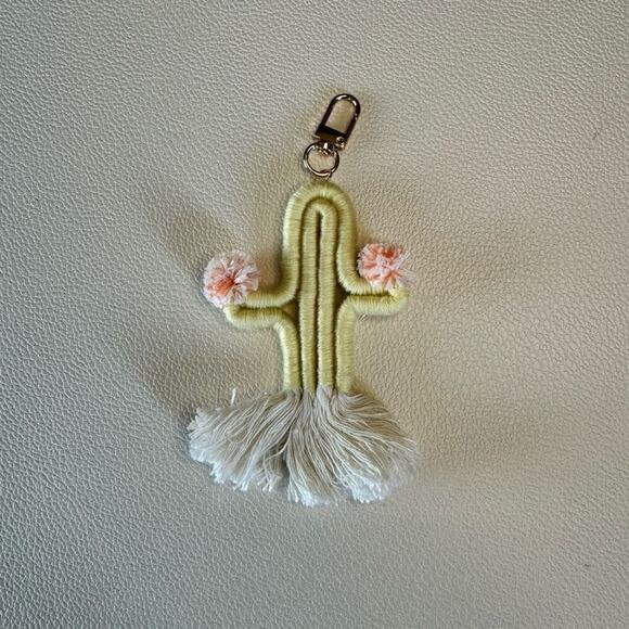 Cactus Macrame Keychain Purse Charm Bag Charm NEW FAST SHIP - Picture 2 of 3